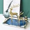 Christmas Deer Pure Copper Heavy Reindeer Ornaments for Home Decor Accents Living Room Office Bookself Tabletop Mantle Christmas Decoration, Gold
